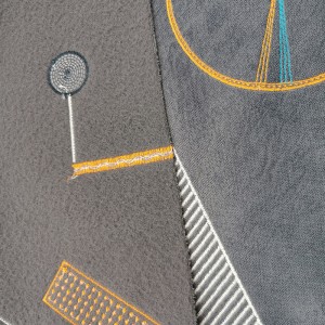 Tissu flanelle brodé BNT6868