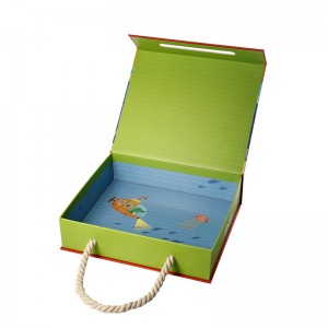 Wholesale logo personnalisé recyclé Jouet Puzzle carton Boîte d\'emballage à rabat magnétique avec poignée