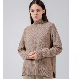 Pull de laine australien lâche, simple, décontracté et élégant qui va avec tout 65001#