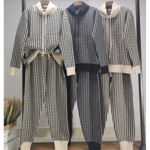 Trend de loisirs à la mode Tendance All-match Costume de deux pièces tricoté de type Qianbird 68015#