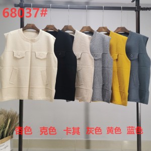 Tendance à la mode Casual Casual Polyatile Tricot Vest de poche 68037#