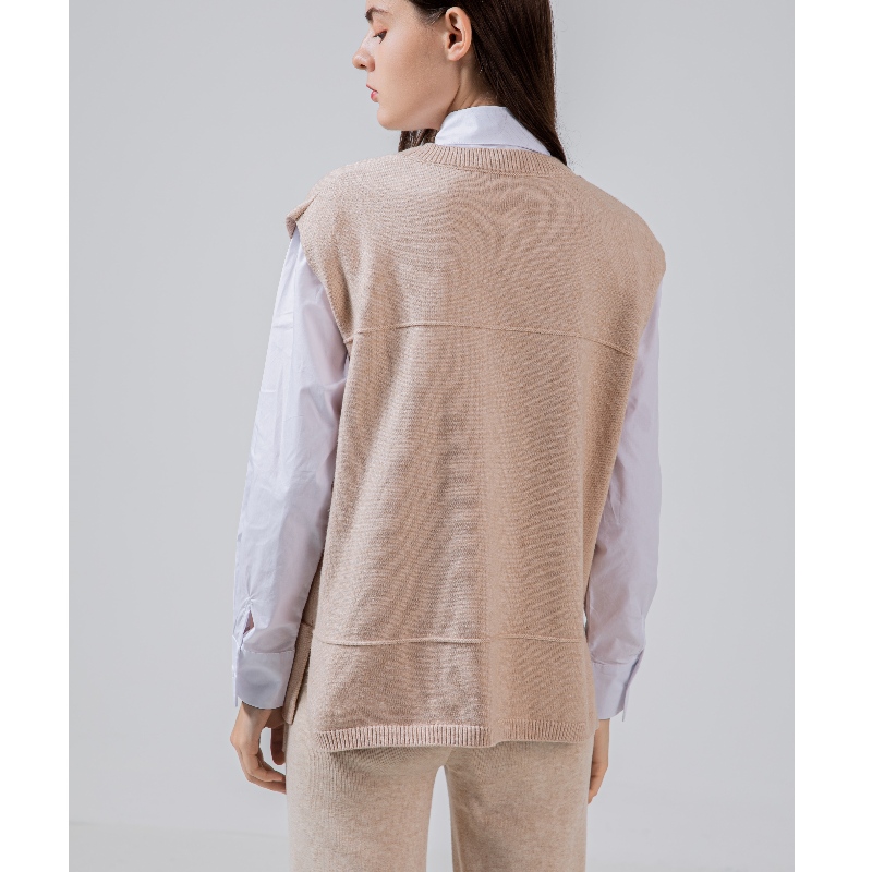 Tendance à la mode Casual Casual Polyatile Tricot Vest de poche 68037#