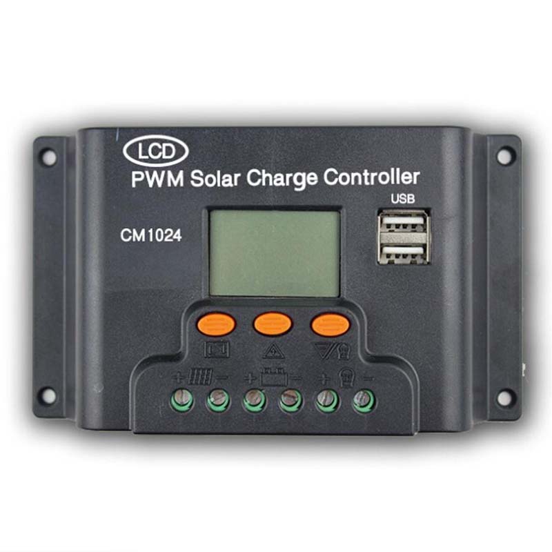 CM1024Z LCD Dual USB Charger Solar Controller 10A 20A 12V/24V Auto Solar Panneau de régulation de la batterie PWM