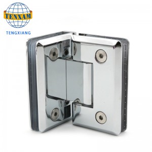 Pince de salle de bain en acier inoxydable en verre de 90 degrés