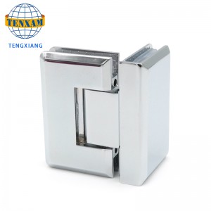 Pince de salle de bain en acier inoxydable en verre de 90 degrés