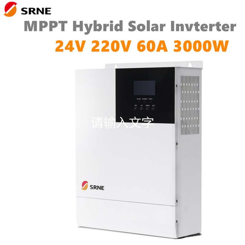 SRNE 3000W Inverseur de charge solaire hybride hybride hybride hybride hybride 24V 220VAC PURE WAVE sinusoïdale PURE 60A MAX PV 100V Inverter OFF-GRID