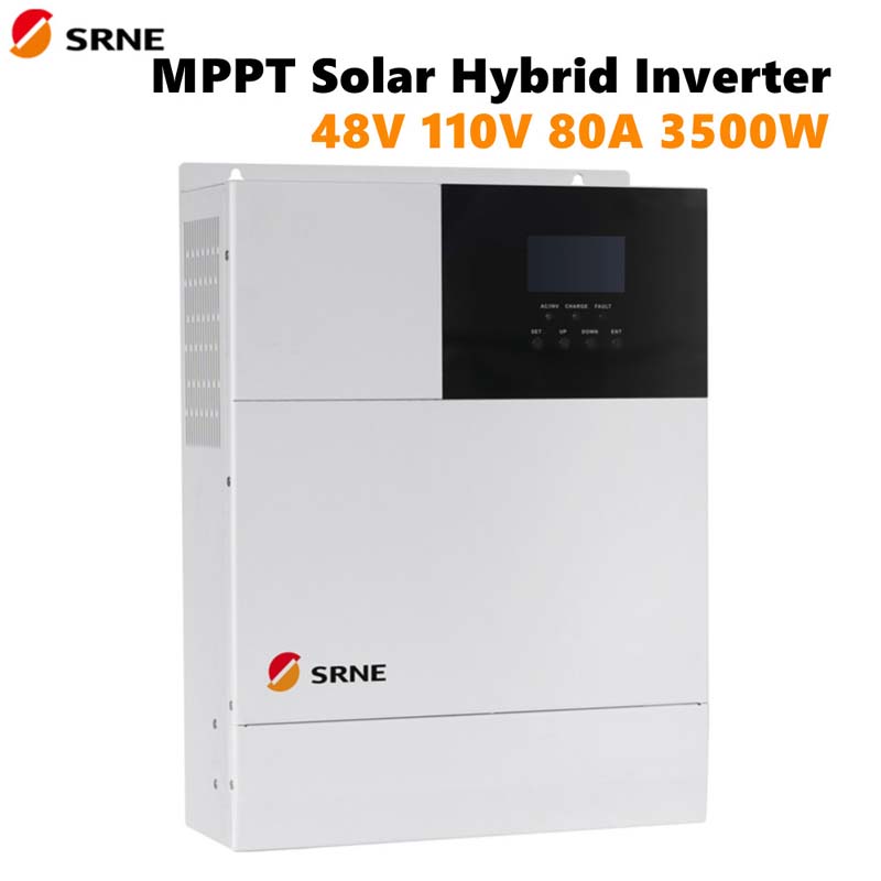 SRNE MPPT Solaire Hybrid Charge Inversateur 80A Contrôleur PURE PURE VAN D'AVAGE SINES PURE 48V 110V PV Volt 145V 50Hz 60Hz Off-Grid