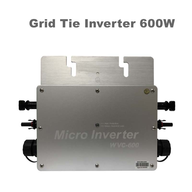 Inverseur de cravat de grille de grille de grille de grille d'onde sinusoïdale 600W IP65 micro onduleur IP65 22-50VDC 190-260VAC pour système solaire MPPT