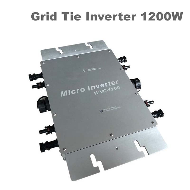 Inverseur de grille de grille d'onde sinusoïdale pure 1200W 22V-50VDC 80-160VAC IP65 Micro Onvertisseur IP65 pour Solar MPPT System