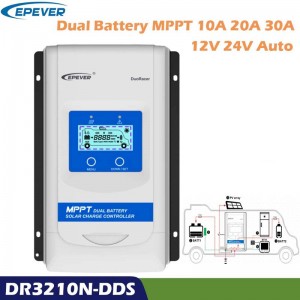 EPEUT DUORACER MPPT 10A 20A 30A Chargeur solaire et contrôleur de déchargeur 12V 24V Auto Dual Battery Régulateur de batterie pour VR Camper Bateau