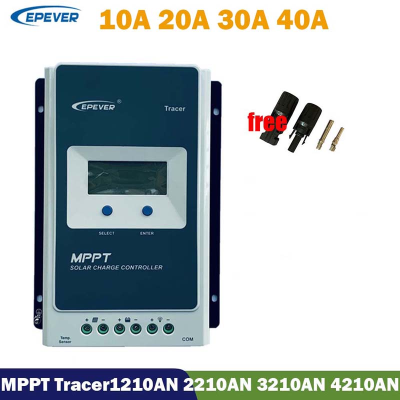 EPEUT MPPT TRACER 12V 24V 40A 30A 30A 20A 10A Régulateur de charge Solaire Régulateur LCD Affichage de la batterie au lithium au plomb-acide