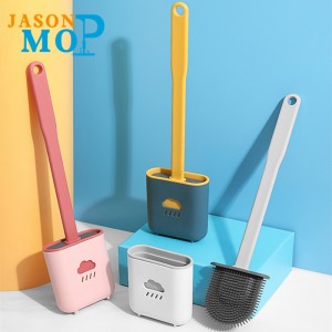 JASON Ménage Nettoyage Brosse De Toilette En Plastique Brosse De Toilette En Silicone Souple Plat Avec