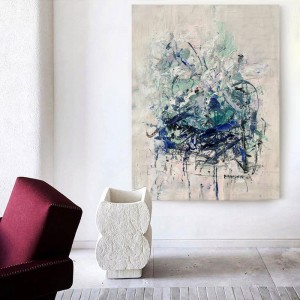 100% à la main Mandat moderne Art Abstrait Peinture à l\'huile sur toile pour décor d\'entrée