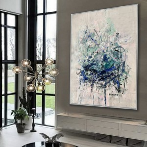 100% à la main Mandat moderne Art Abstrait Peinture à l\'huile sur toile pour décor d\'entrée