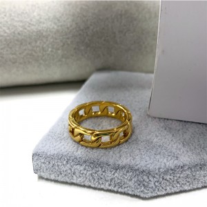 Bague à chaîne d\'aspiration en acier inoxydable de la mode européenne et américaine