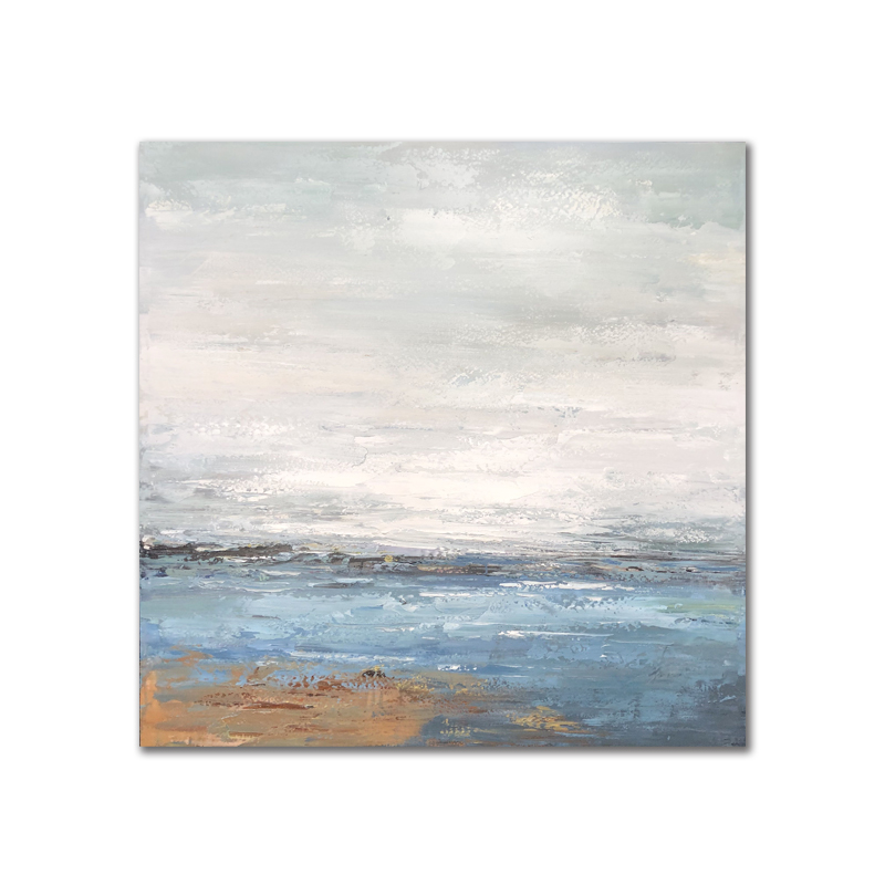 Paysage marin Pure Handmade Artwork Abstrait Encadré Peinture Acrylique Décoration murale Toile Peinture à l'huile pour salon