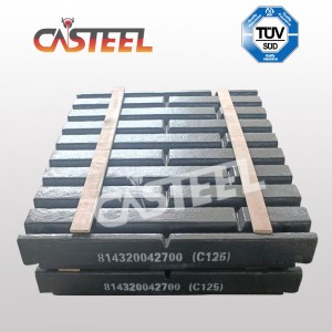 Pièces de concasseur de mâchoires Lokomo C125B, mâchoire à plaque fixe, mâchoire mobile