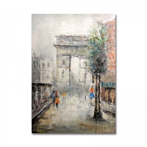 Nouveau produit peint à la main Mandum de style moderne de style Eiffel paysage décoration peinture à l\'huile
