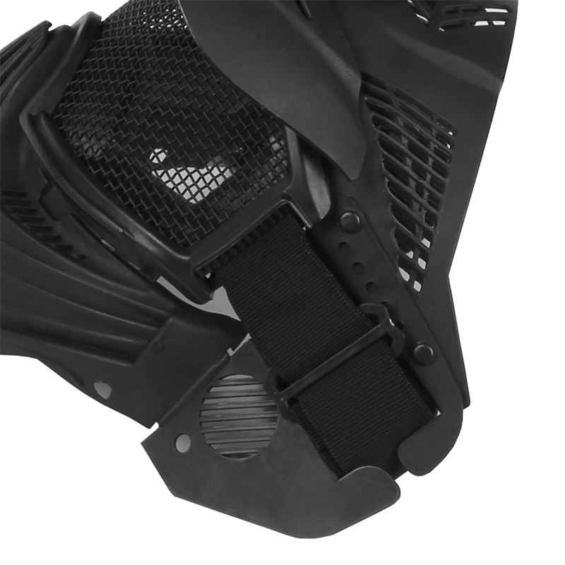 44MA07-BK Masque Airsoft Masques tactiques Visage complet avec protection des yeux pour les jeux de survie CS Tir de tir