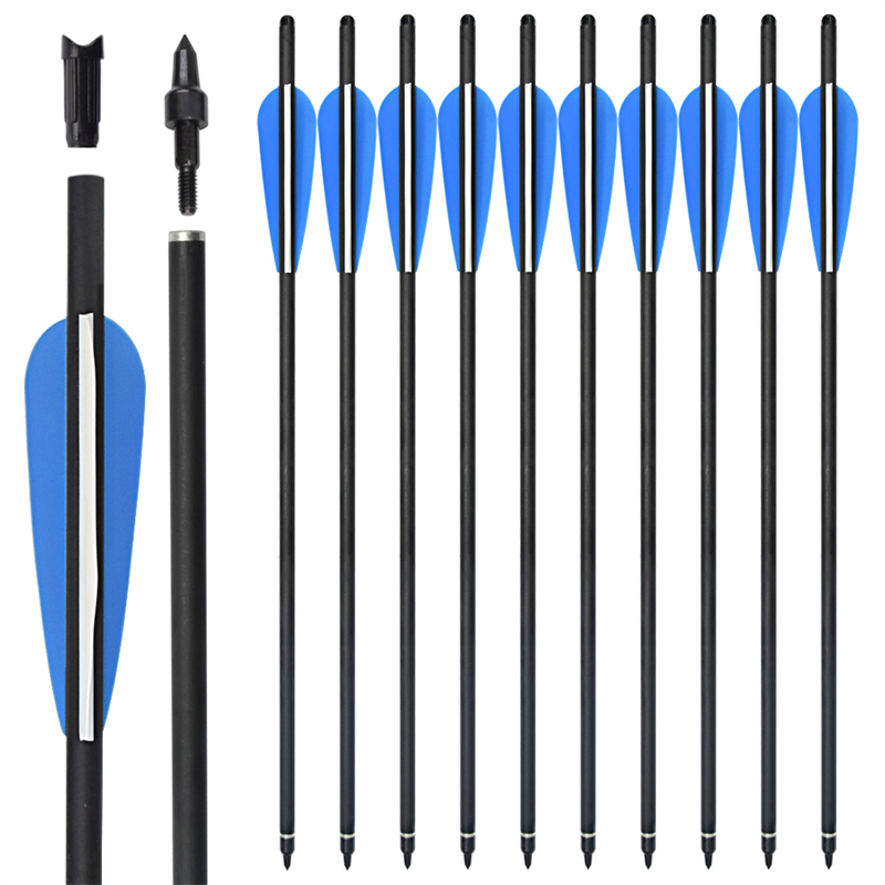 Elong Outdoor 110045 OD8.8mm 17inch Rollfiberflass Boulon TPU Vilees Tir à tir arbalète