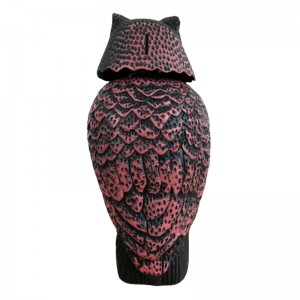 Épaisseur de chouette en plastique d\'oiseau réaliste épouvantable avec la tête et le son tournant pour le jardin de jardin anti-oiseaux anti-norme