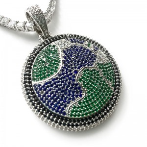 Nouveau Pendentif Terre Rotatif Terre Terre Diamant NOUVEAU Collier de sangle longue du téléphone portable indien