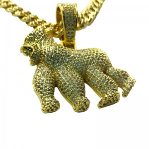 Personnalité King Kong rugissant Gorilla Zircon Pendentif