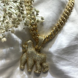 Personnalité King Kong rugissant Gorilla Zircon Pendentif