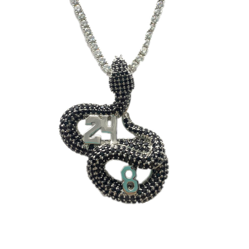 Simple hip hop bijoux or couleur métal chaîne clavicule collier cristal animal snake pendentif collier