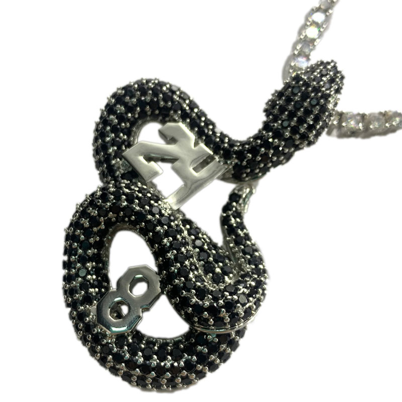 Simple hip hop bijoux or couleur métal chaîne clavicule collier cristal animal snake pendentif collier