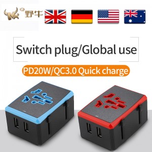 Lenouveau PD Fast Charger Conversion Plug Bouchon de conversion universelle Fiche de chargement rapide de la prise de voyage universelle Convertisseur universel