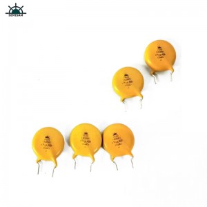ODM OEM Chine Dispositif de protection Diamètre de la résine époxy jaune 14MM 14D681 Résistance à la varistance d\'oxyde de zinc