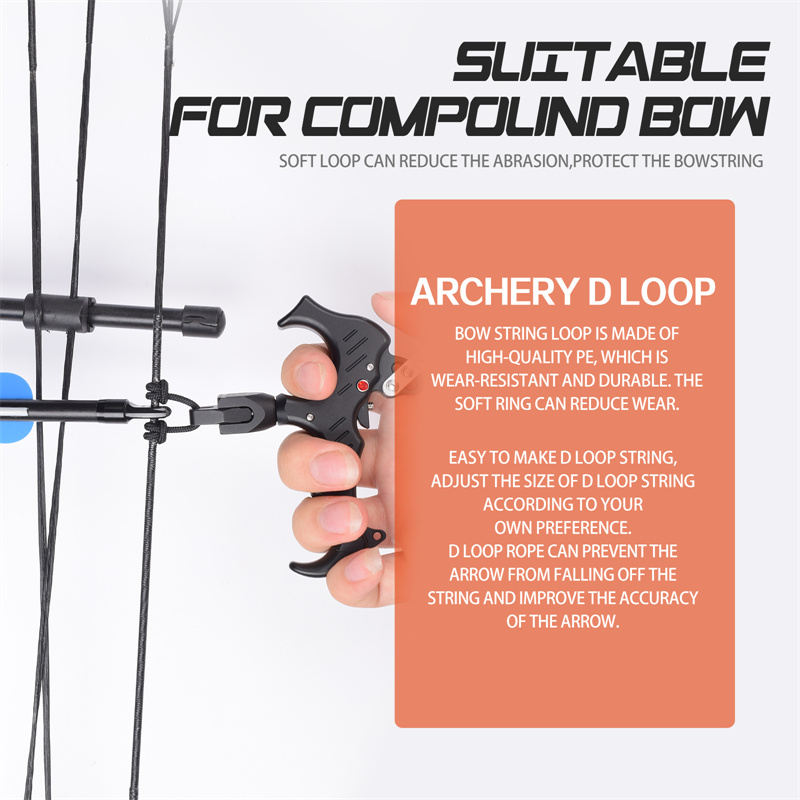 Elong Extérieur 280083 Tiron D Loops Corde 5inches Archery Bowstring Servir du fil D Loop Rope Libération Matériau Nocking D Loop corde corde