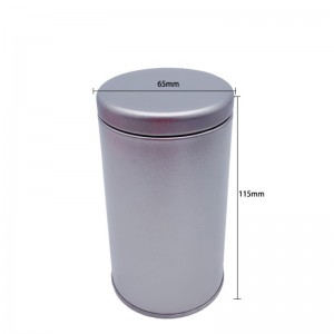 Tin de la fenêtre de grade denourriture en forme ronde pour le thé (65 mm * 115mm)