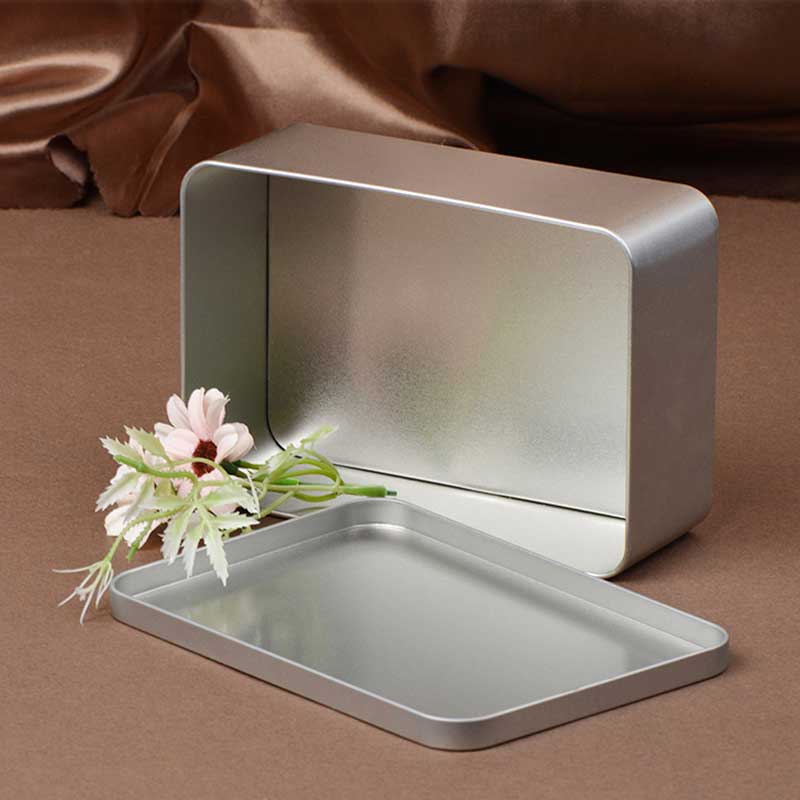 Boîte métallique en métal en métal glacée rectangulaire en fer givré Cadeau de safran 159 * 110 * 53mm