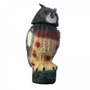 Tête rotative en plastique Simulé hibou de chasse ornementale de chasse en plein air de décoration de la pelouse de la pelouse à la pelouse de la décoration des oiseaux d\'oiseau peste antiparasitaire Protecteur de jardin
