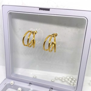Boucles d\'oreilles plaquées en acier inoxydable en acier inoxydable 18K/14K