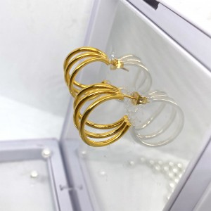 Boucles d\'oreilles plaquées en acier inoxydable en acier inoxydable 18K/14K