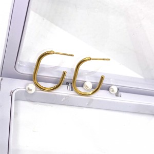 Placage d\'or en acier inoxydable 18K/14K Boucle d\'oreille