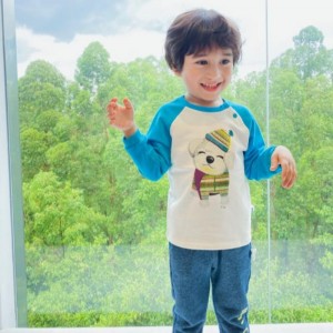 Pantalon en coton tricoté à manches longues