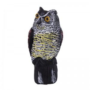 Grand Fake Fake Solar Power Plastic Owl Decoy Statue Statue Jardin Spessarow