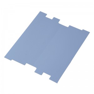 Feuille de silicone conductrice thermique bleue, feuille de silicone à puce IC absorbant des chocs, évier de chaleur électronique et électrique