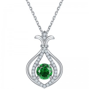 Nouveaux bijoux de mode 925 Sterling Sterling Rhodium Collier de pendentif Zircon cubique pour femmes cadeau