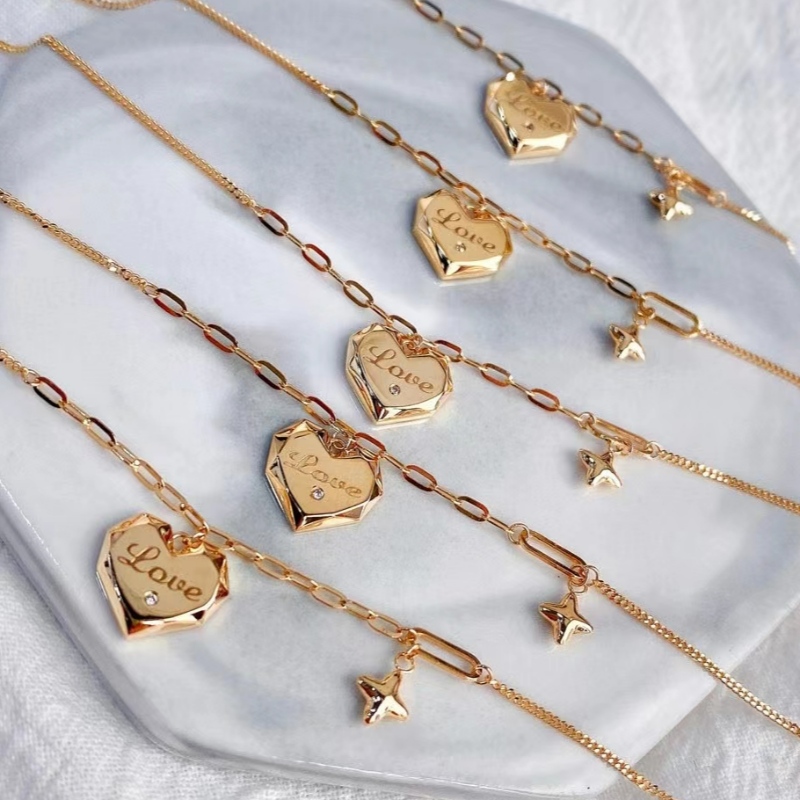 Conception de mode de mode de bijoux de Tuochen 18K/14K/10/9K/Silver Bracelet de style coeur d'or 925 pour femmes