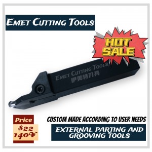 Outils de coupe EMET, outils de retournement externes, outils de séparation extérieure et d\'outils de rainure, en particulier pour l\'usinage de la roue, à l\'aide d\'ISCAR GIDA80-40 Insérer, GHRR/L2525-8, GHRR/L2525-6