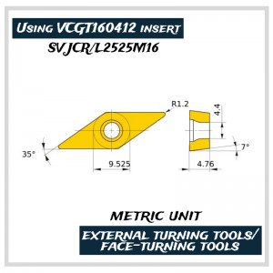 Outils de coupe EMET, outils de rotation externes, outils tournants, outils de tournage en acier, SVJC2525M16, SVQC/SVJP, SVQC/SVLP, SVLC/SVLP, SVXC/SVXP, SVZC/SVZP, VCGT16, VCGT22 , Vpgt22