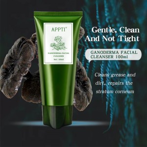 Étiquette privée anti-acné aloe vera visagenettoyant facialnettoyant ganoderma essence fash lavage