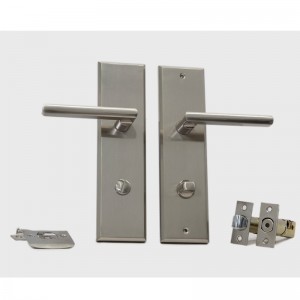 6201 Ensemble de levier tubulaire de verrouillage de porte à longue plaque, poitrine de poignée en alliage de zinc de haute qualité moderne pour porte d\'entrée et porte extérieure