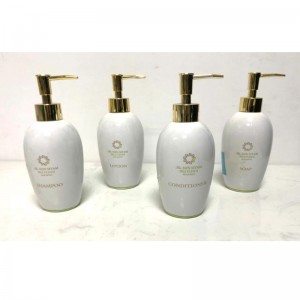 Distributeur de savon liquide en céramique classique Shampooing Distributeur de salle de bains Accessoires de salle de bain