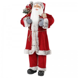 30 ~ 110cm Noël Standing Santa Claus avec sac de cadeau Ornement Décoration Festival Figurine Figurine Collection Traditionnelle Noël